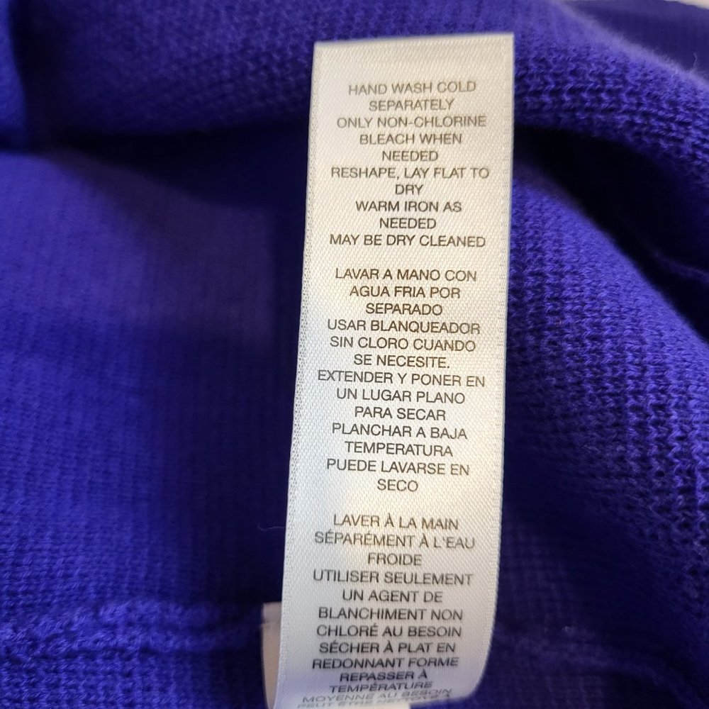 Chico's Royal Purple Open Front Cotton Knit Sweater, Size 2 Medium, EUC - Picture 9 of 11